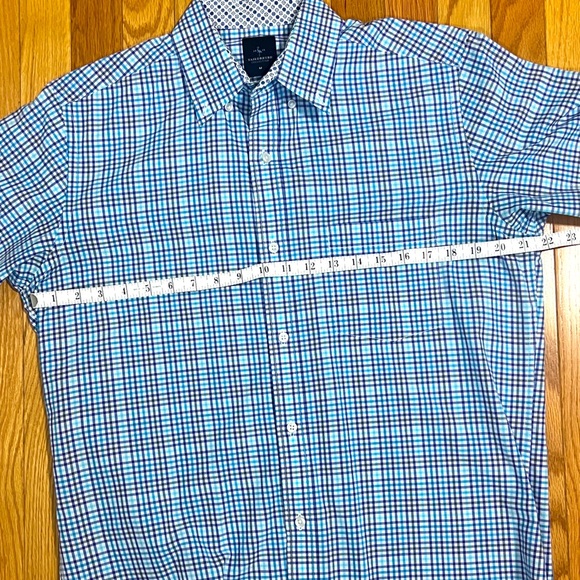 Tailorbyrd 1930 Collection blue and purple gingham short sleeve button down Sz M - Picture 10 of 10